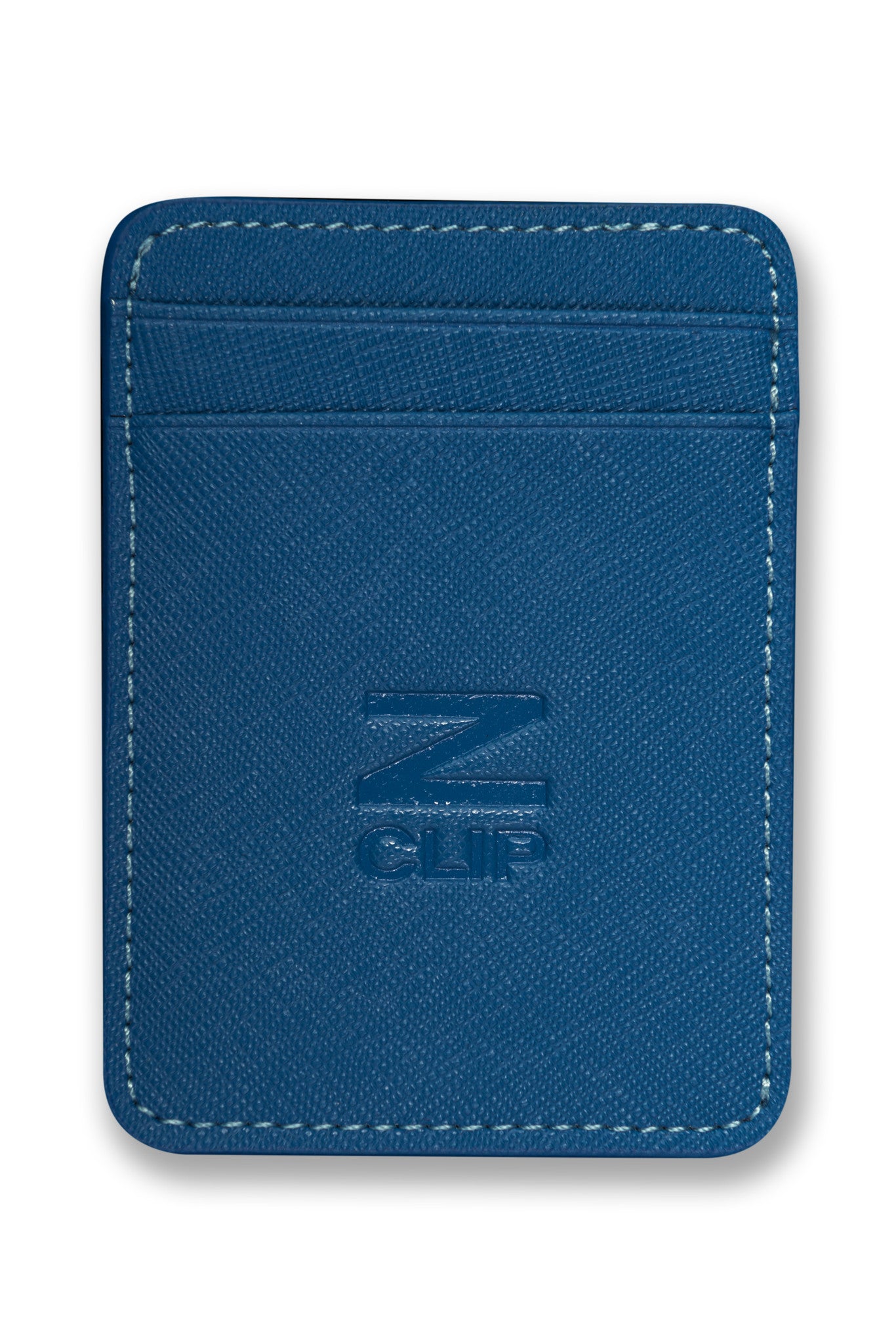 Money Clip Wallet & Card Holder - 8 Cards - Royal Blue - Granulated Leather